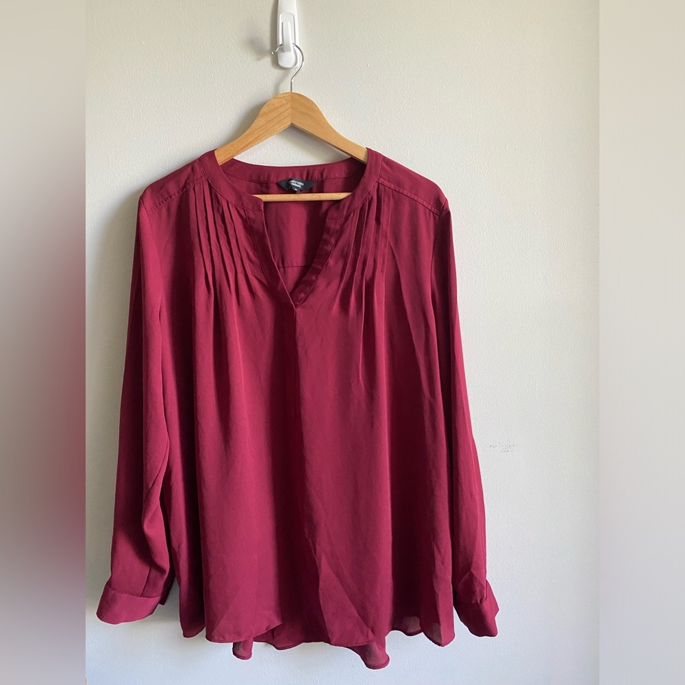 Simply Vera Red Sheer Blouse